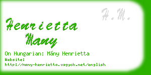 henrietta many business card